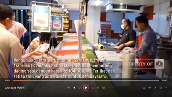 Daging Sapi Murah Rp 104.000/ Kg Transmart Diborong Pembeli
