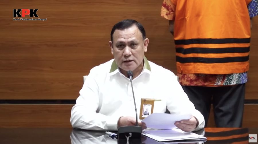 Konferensi PERS Penahanan Tersangka Dugaan TPK GRATIFIKASI di Lingkungan Kementeria Keuangan. (Tangkapan Layar Youtube KPK RI)