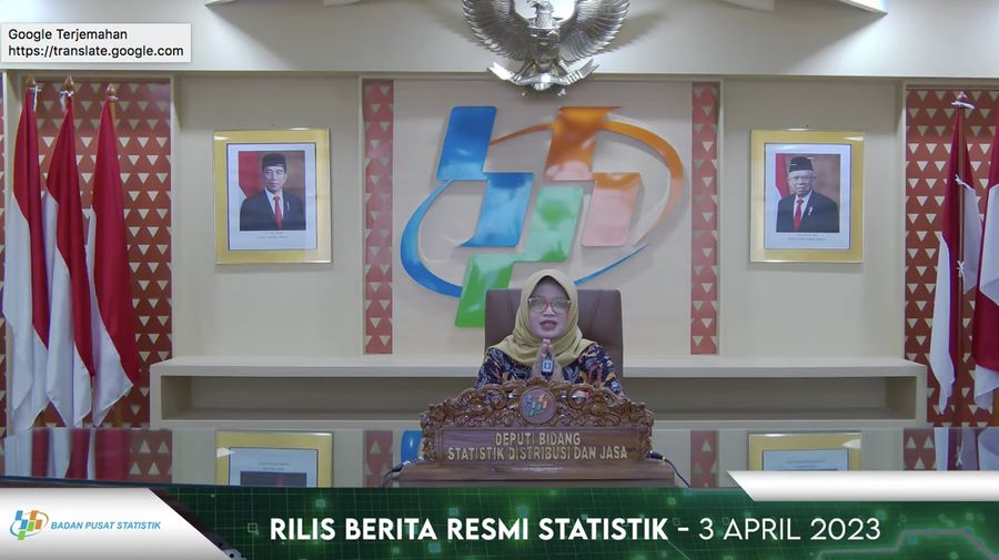 Pudji Ismartini, Deputi Bidang Statistik Distribusi dan Jasa BPS (Tangkapan layar Youtube BPS Statistik)