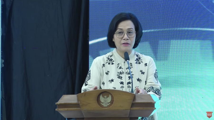 Sri Mulyani dalam acara rapat koordinasi pembangunan pusat 2023 (Tangkapan layar youtube)