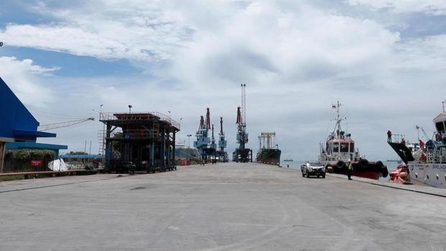 Pelabuhan Ciwandan akan diubah menjadi pelabuhan pengangkut pemudik pada arus mudik lebaran 2023. (Dok. CNN Indonesia/Muhammad Hirzan Ibnurrusyd)