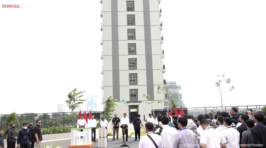 residen Jokowi Resmikan Hunian Milenial Untuk Indonesia, Depok, 13 April 2023