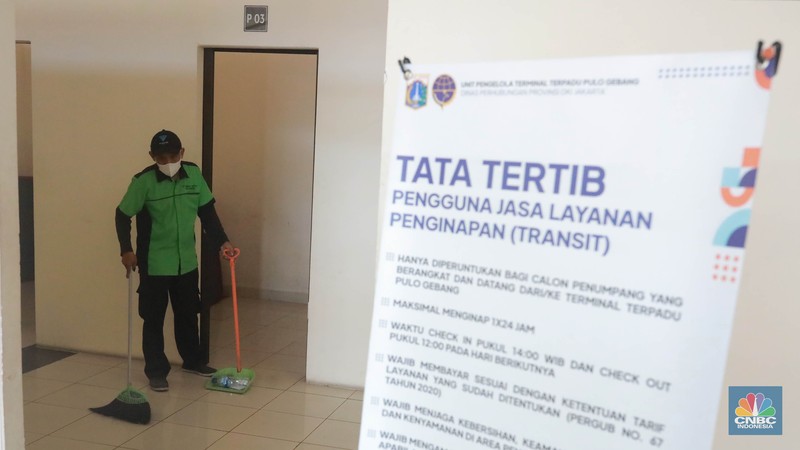 Terminal Pulogebang bersiap menyambut mudik Lebaran 2023. Fasilitas kamar penginapan untuk pemudik telah disediakan. (CNBC Indonesia/Muhammad Sabki)