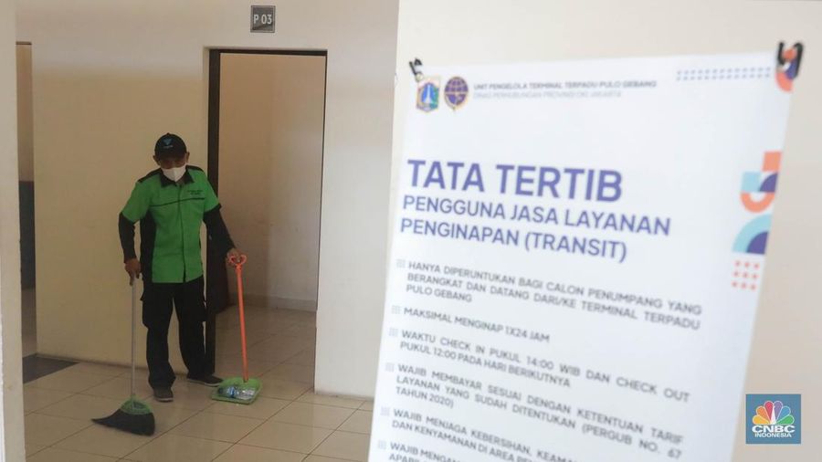 Terminal Pulogebang bersiap menyambut mudik Lebaran 2023. Fasilitas kamar penginapan untuk pemudik telah disediakan. (CNBC Indonesia/Muhammad Sabki)
