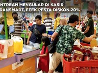 Antrean Mengular di Kasir Transmart, Efek Pesta Diskon 20%