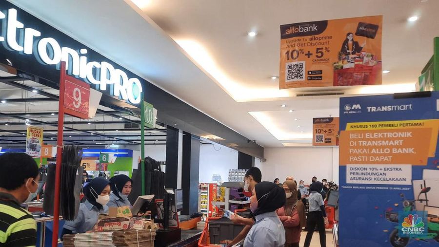 Program Transmart Full Day dalam hitungan jam akan dimulai, Sabtu (15/4/2023) pukul 10.00. (CNBC Indonesia/Firda)