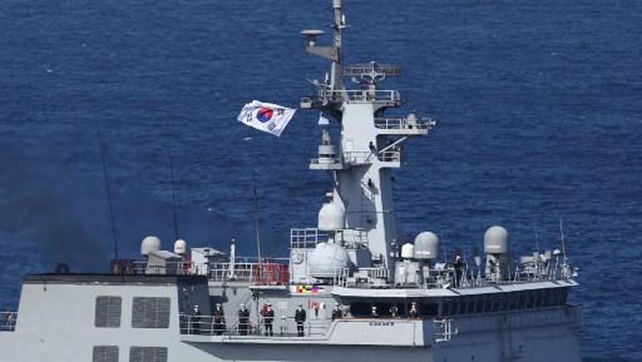 South Korea's military support ship Soyang participates in the 