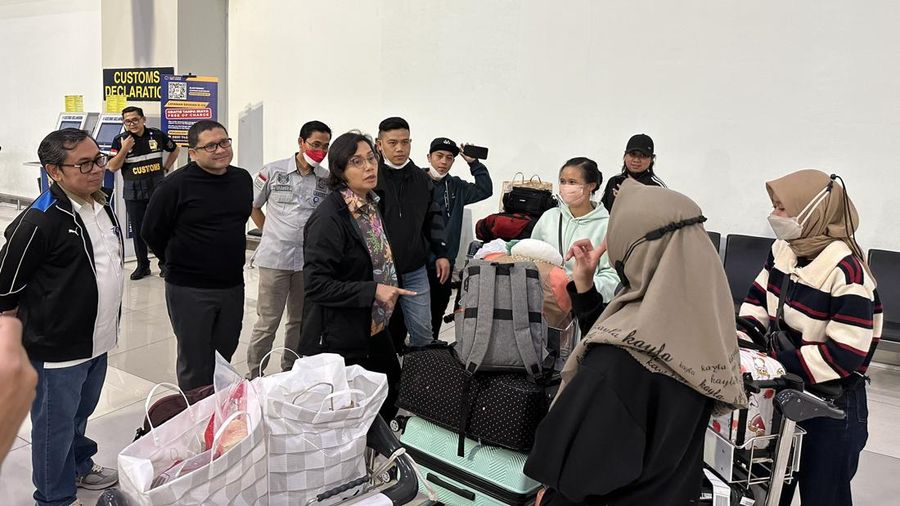 Sri Mulyani inspeksi pelayanan Bea Cukai Bandara Soekarno-Hatta (Tangkapan layar twitter @prastow)