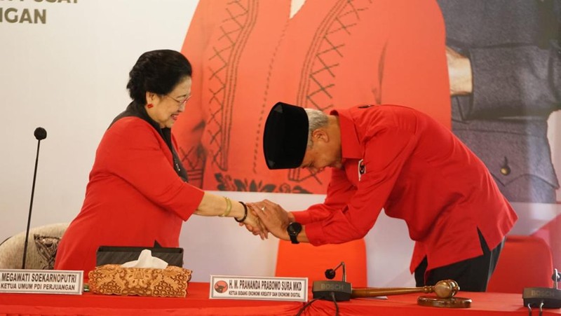 Megawati didampingi Jokowi umumkan Ganjar jadi capres PDIP (dok Istimewa)