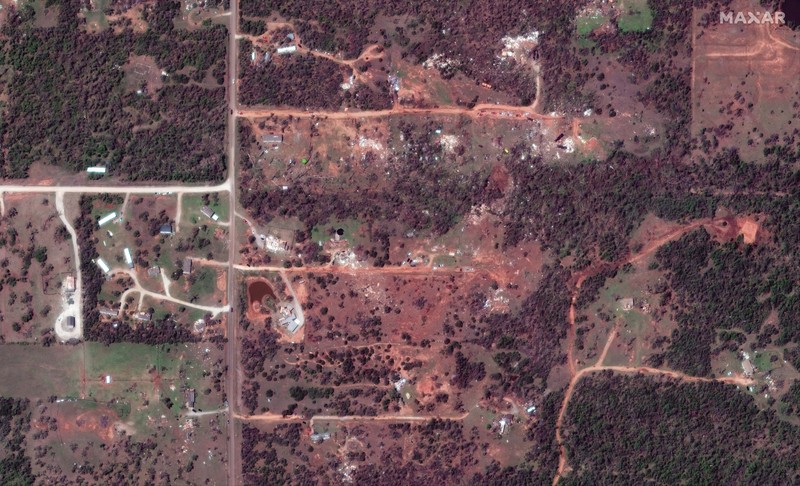 Pemandangan supersel tornado meletus di Oklahoma, AS terlihat dalam tangkapan layar ini yang diambil dari animasi media sosial beresolusi tinggi yang diperoleh Reuters pada 20 April 2023. (via REUTERS/UGC) Pemandangan supersel tornado meletus di Oklahoma, AS terlihat dalam tangkapan layar ini yang diambil dari animasi media sosial beresolusi tinggi yang diperoleh Reuters pada 20 April 2023. (via REUTERS/UGC)