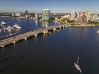West Palm Beach skyline features Royal Park Draw Bridge, West Palm Beach, Florida. (Photo by: Visions of America/Joseph Sohm/UCG/Universal Images Group via Getty Images)