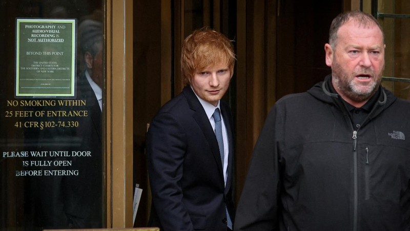 Singer Ed Sheeran arrives at Manhattan Federal Court for his copyright trial in New York City, U.S., April 25, 2023.  REUTERS/Eduardo Munoz