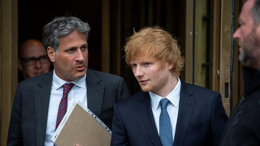 Singer Ed Sheeran exits the Manhattan federal court for his copyright trial in New York City, U.S., April 25, 2023.  REUTERS/Eduardo Munoz