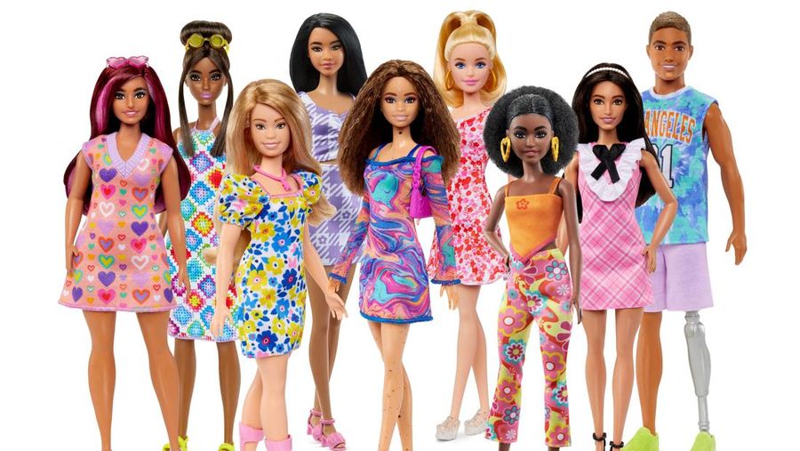 The new Barbie doll with Down's syndrome is seen along with the Barbie Fashionista group, in this undated handout image. Mattel/Handout via REUTERS THIS IMAGE HAS BEEN SUPPLIED BY A THIRD PARTY. MANDATORY CREDIT. NO RESALES. NO ARCHIVES