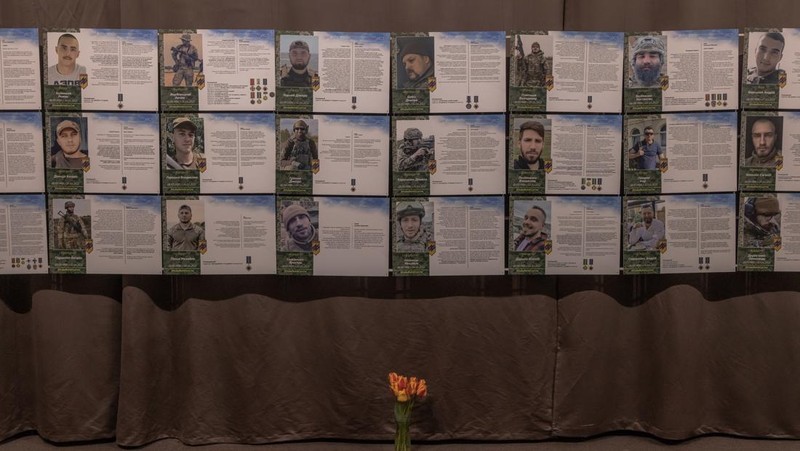 KYIV, UKRAINE - APRIL 26: A man walks down the steps next to exhibited items of the Russian army on April 26, 2023 at the National Museum of the History of Ukraine in Kyiv, Ukraine. Museum curators retrieved a variety of items left by Russian soldiers during the first part of their 2022 invasion, when Russian forces occupied areas around Kyiv. Russia ultimately retreated from around the capital, concentrating its land war in the east. (Photo by Roman Pilipey/Getty Images)