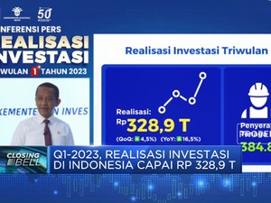 Q1-2023, Realisasi Investasi di Indonesia Capai Rp 328,9 T