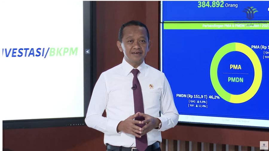 Konferensi Pers Realisasi Investasi Triwulan I Tahun 2023 (Tangkapan layar Kementerian Investasi - BKPM)