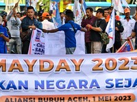 Potret Lautan Massa Buruh di Aceh, Bogor Sampai Jakarta