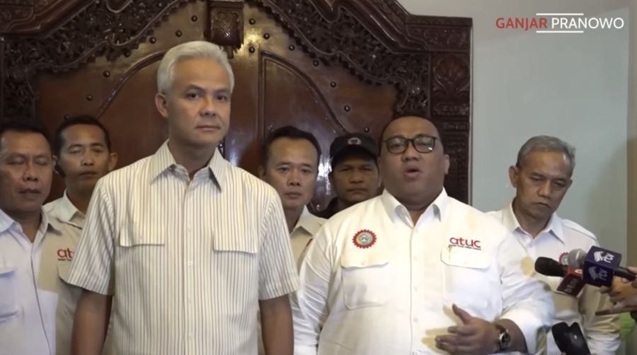 Ganjar Pranowo bertemu buruh. Ist