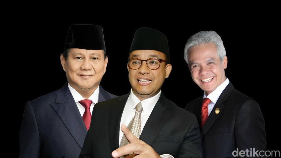 Ilustrasi capres terkuat jelang 2024. (Ilustrator: Zaki Alfarabi/detikcom).