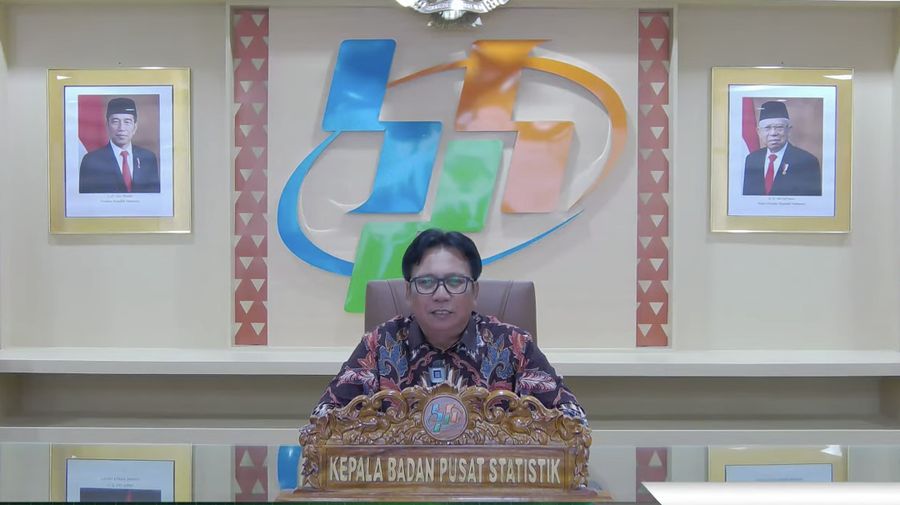 Kepala BPS Margo Yuwono dalam acara rilis BPS Selasa (2/5/2023). (Tangkapan layar youtube BPS)