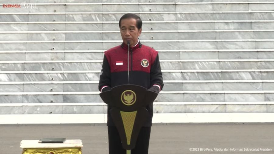 Presiden Jokowi Lepas Kontingen Indonesia pada SEA Games XXXII di Kamboja, 2 Mei 2023. (Tangkapan layar Youtube)