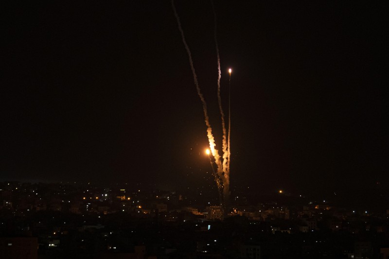 Jet-jet Israel menghantam sasaran di Jalur Gaza, Rabu (3/5/2023) waktu setempat. (Anadolu Agency via Getty Images) Jet-jet Israel menghantam sasaran di Jalur Gaza, Rabu (3/5/2023) waktu setempat. (Anadolu Agency via Getty Images)