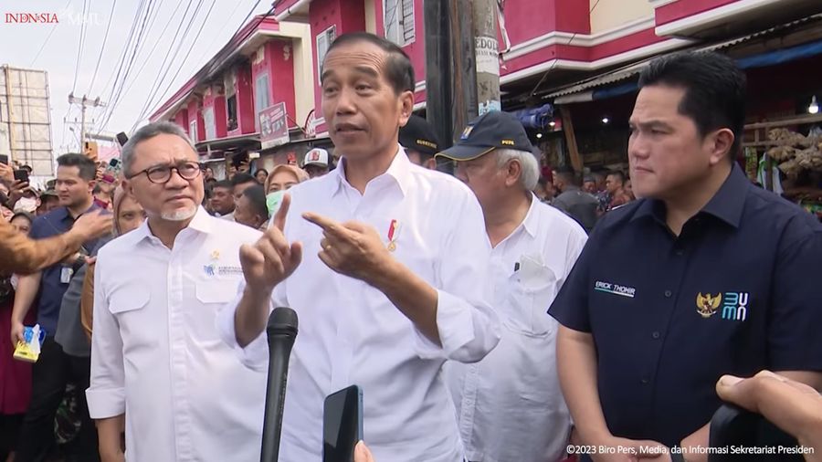 Keterangan Pers Presiden Jokowi Saat Kunjungi Pasar Natar, Lampung Selatan, 5 Mei 2023. (Tangkapan layar)