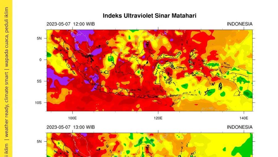 informasi seputar indeks UV di wilayah Indonesia untuk prediksi tanggal 7 Mei 2023. (Dok: infobmkg)
