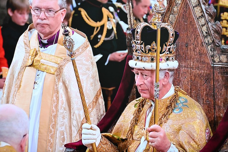 Prosesi penobatan Raja Charles III di Westmisnter Abbey, London, Inggris, Sabtu (6/5/2023). (Getty Images)