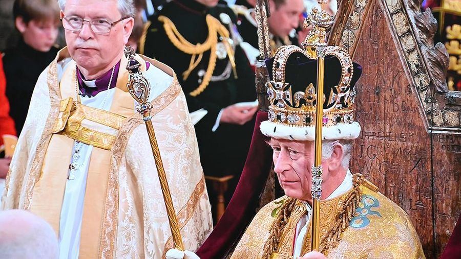 Prosesi penobatan Raja Charles III di Westmisnter Abbey, London, Inggris, Sabtu (6/5/2023). (Getty Images)