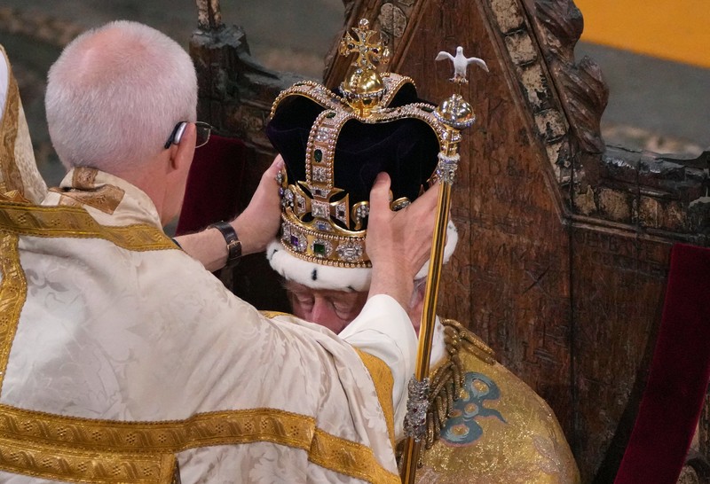 Prosesi penobatan Raja Charles III di Westmisnter Abbey, London, Inggris, Sabtu (6/5/2023). (Getty Images)