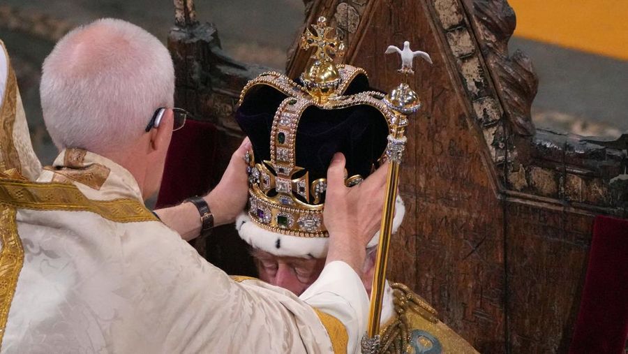 Prosesi penobatan Raja Charles III di Westmisnter Abbey, London, Inggris, Sabtu (6/5/2023). (Getty Images)