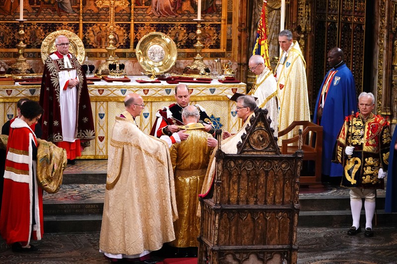 Prosesi penobatan Raja Charles III di Westmisnter Abbey, London, Inggris, Sabtu (6/5/2023). (Getty Images)