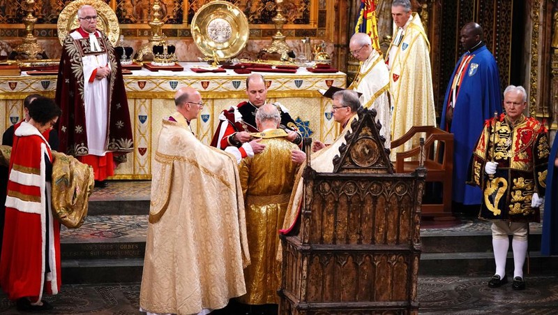 Prosesi penobatan Raja Charles III di Westmisnter Abbey, London, Inggris, Sabtu (6/5/2023). (Getty Images)