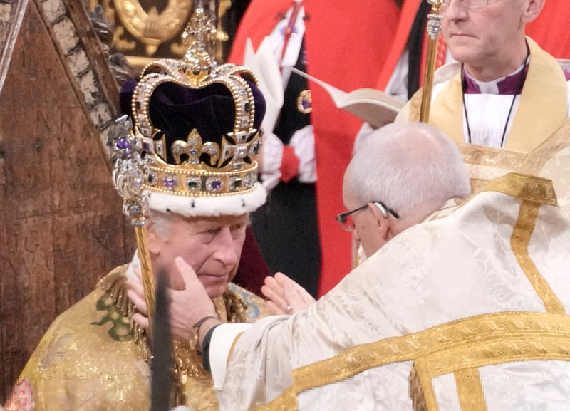 Prosesi penobatan Raja Charles III di Westmisnter Abbey, London, Inggris, Sabtu (6/5/2023). (Getty Images)