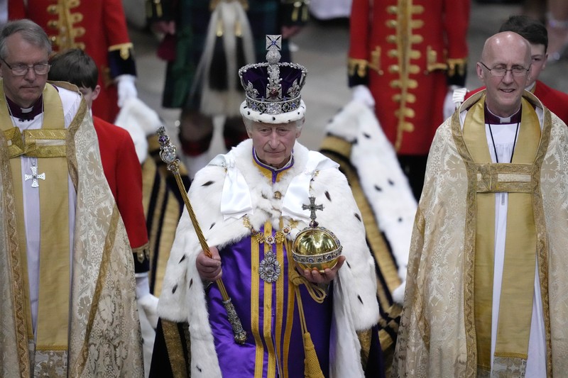 Prosesi penobatan Raja CHarles III Wsstminter Abbey, London, Inggris, Sabtu (6/5/2023). (GARY CALTON/POOL/AFP via Getty Images) Prosesi penobatan Raja CHarles III Wsstminter Abbey, London, Inggris, Sabtu (6/5/2023). (GARY CALTON/POOL/AFP via Getty Images)