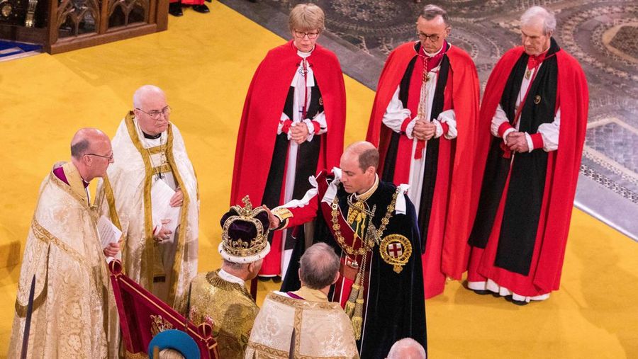 Prosesi penobatan Raja CHarles III Wsstminter Abbey, London, Inggris, Sabtu (6/5/2023). (GARY CALTON/POOL/AFP via Getty Images)