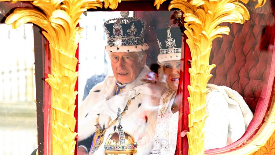 Prosesi penobatan Raja CHarles III Wsstminter Abbey, London, Inggris, Sabtu (6/5/2023). (GARY CALTON/POOL/AFP via Getty Images)