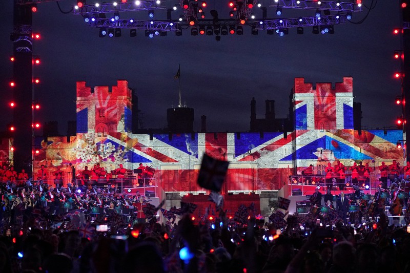 Penyanyi Katty Perry saat tampil memeriahkan konser Penobatan di halaman Kastil Windsor, Berkshire, Inggris, Minggu (7/5/2023) waktu setempat. Penyanyi Katty Perry saat tampil memeriahkan konser Penobatan di halaman Kastil Windsor, Berkshire, Inggris, Minggu (7/5/2023) waktu setempat. (Yui Mok/Pool via REUTERS)