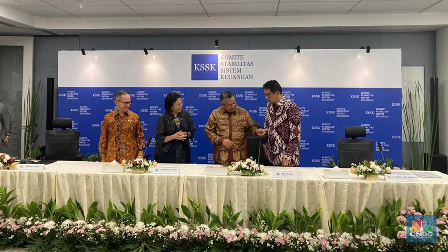 Konferensi Pers Hasil Rapat Berkala KSSK II Tahun 2023. (²©²ÊÍøÕ¾/Mentari Puspadini)