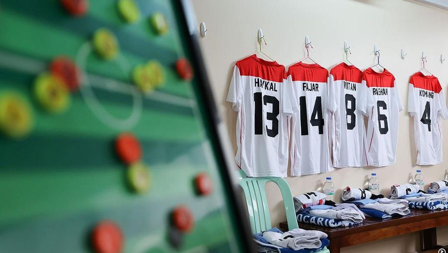 Ruang ganti pemain TIm Nasional (Timnas) Indonesia U-22 saat SEA Games 2023 Kamboja. (Dok. PSSI)