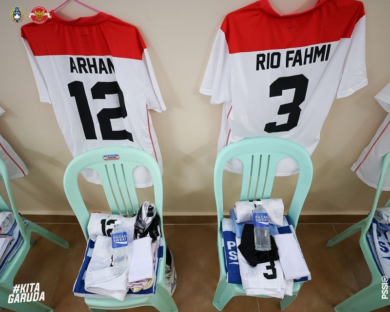 Ruang ganti pemain TIm Nasional (Timnas) Indonesia U-22 saat SEA Games 2023 Kamboja. (Dok. PSSI)