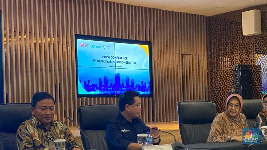 Konferensi Pers Bank BSI. (CNBC Indonesia/Mentari Puspadini)