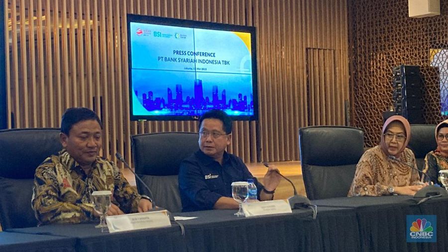 Konferensi Pers Bank BSI. (CNBC Indonesia/Mentari Puspadini)