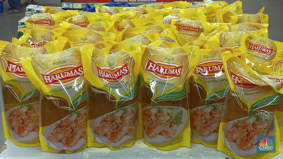 Sejumlah produk minyak goreng di salah satu pusat perbelanjaan di Jakarta, Kamis (11/5/2023). (վ/Muhammad Sabki)