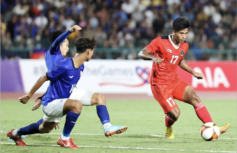 Timnas U-22 Indonesia kalahkan tuan rumah Kamboja U-22 dengan skor akhir 2-1. Timnas U-22 Indonesia kalahkan tuan rumah Kamboja U-22 dengan skor akhir 2-1. (Dok. PSSI)