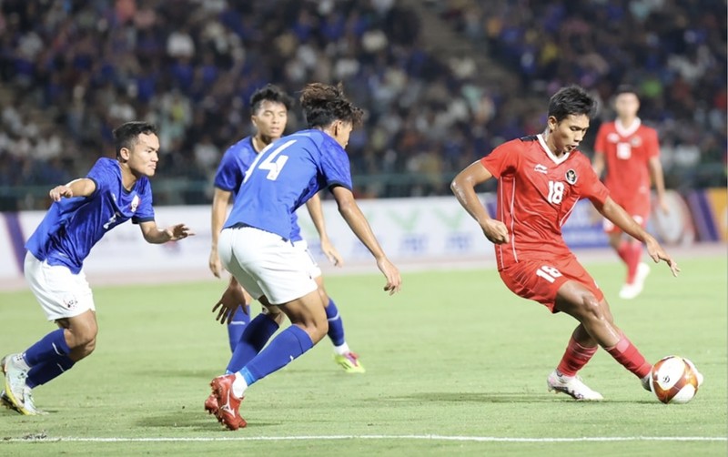 Timnas U-22 Indonesia kalahkan tuan rumah Kamboja U-22 dengan skor akhir 2-1. Timnas U-22 Indonesia kalahkan tuan rumah Kamboja U-22 dengan skor akhir 2-1. (Dok. PSSI)
