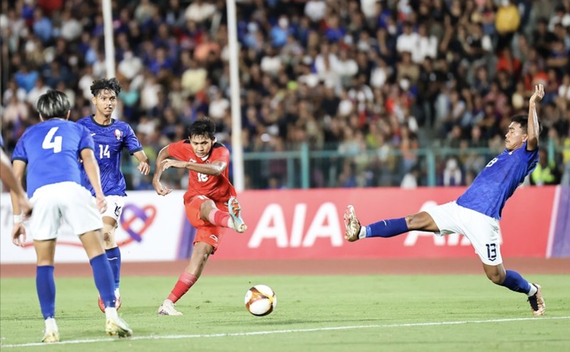 Timnas U-22 Indonesia kalahkan tuan rumah Kamboja U-22 dengan skor akhir 2-1. Timnas U-22 Indonesia kalahkan tuan rumah Kamboja U-22 dengan skor akhir 2-1. (Dok. PSSI)