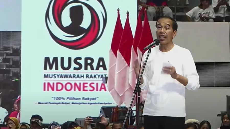 Pidato Politik Jokowi di Musra Indonesia di GBK Senayan. (Tangkapan Layar Youtube)